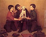 John George Brown Canvas Paintings - The Foundling
